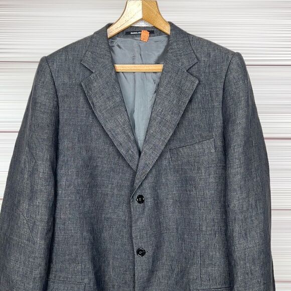 DANIEL HECHTER Paris Linen Blazer Suit Jacket Double Vents Single Breasted - Picture 2 of 12
